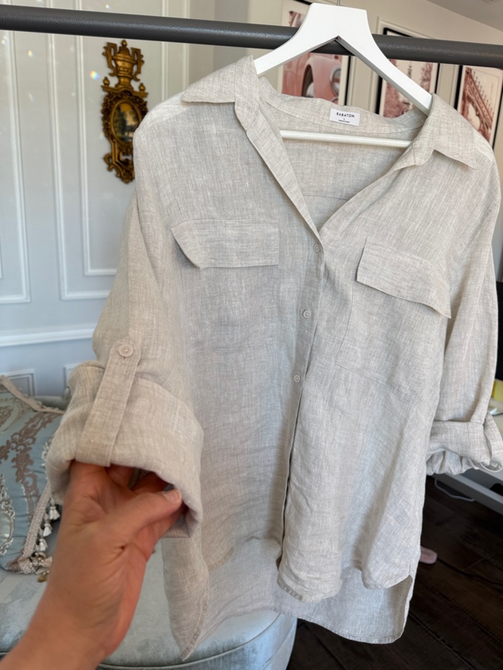 As new Aritzia BABATON button down shirt size large Babaton
Utility Linen Shirt - Picture 12 of 16